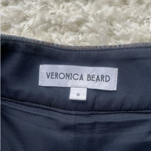 Veronica Beard Lebone Wool Blend Flare Trousers Size 0 High Waist Plaid Pants - Picture 3 of 7